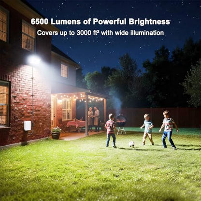 Kekeou 6500LM 5000K LED Flood Light with Plug & 6.5ft Cord & Switch - size: 100W 1pack Equivalent