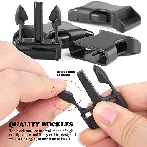 YGDZ 1 Inch Plastic Buckles, 80 Side Release Strap Buckles and Slides Parachute Buckles for DIY Backpack Luggage Strap - size: 1 INCH 80PCS