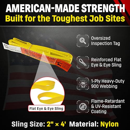 DD Sling 2 Inch x 4 Foot Nylon Lifting Sling - size: 2"x4'