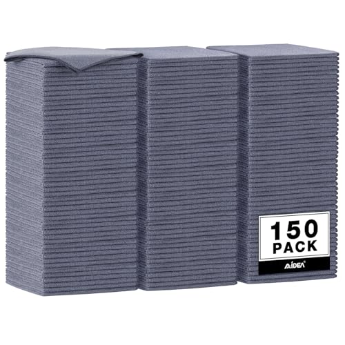 AIDEA Microfiber Cleaning Cloth Grey 150PK, Shop Towels Shop Rags 12×12" - color: Grey, size: 150PK