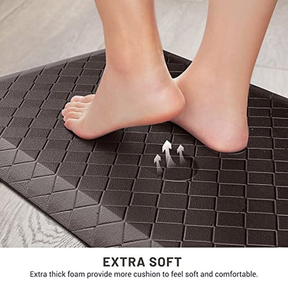 HappyTrends Kitchen Floor Mat - 4/5 Inch Thick Anti-Fatigue Kitchen Rug - color: Chocolate, size: 36"L x 22"W x 0.8"Th
