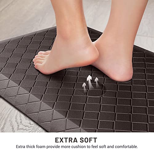 HappyTrends Kitchen Floor Mat - 4/5 Inch Thick Anti-Fatigue Kitchen Rug - color: Chocolate, size: 36"L x 22"W x 0.8"Th