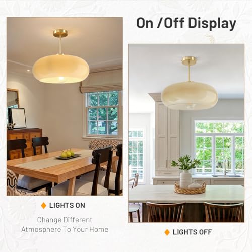 Gold Brass Semi Flush Mount Ceiling Light 15.7″-Milk Yellow Glass - color: 15.7″-Milk Yellow