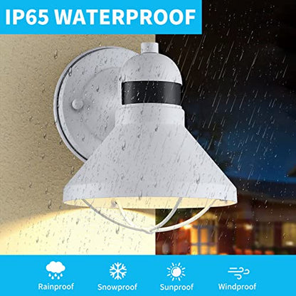 LONEDRUID 2 Pack Dusk Dawn Motion Sensor Outdoor LED Porch Light Fixtures - color: White