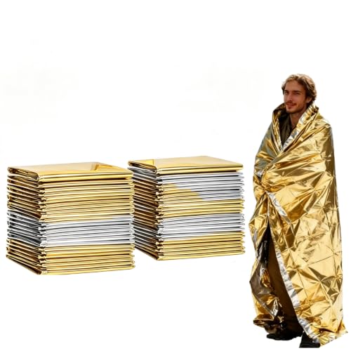 Emergency Blanket 12-Pack Double Sided Reflective Thermal