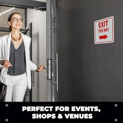 EXIT THIS WAY DIRECTIONAL UPWARD ARROW RED Aluminum Composite Outdoor Sign 20" x24" - color: Upward, size: 20" x24"