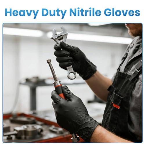 Borje Nitrile Gloves Small, 100 Count Disposable Gloves, Black, 6 Mil - color: Black 6 Mil, size: Small