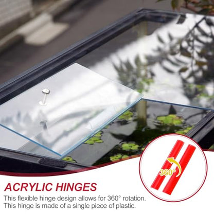 uxcell 8pcs Acrylic Flexible Hinges 75x35mm Invisible Living Hinge 360° - size: 75x35mm
