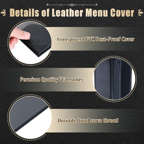 10pcs 4 View Restaurant Menu Covers 4.25 x 11" with PVC Cover - size: 10 pcs/4.25 x 11"/4 views