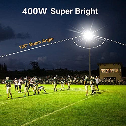 XYCN 2pack 400W LED Flood Lights Outdoor, 5000K Daylight White 50000LM Super Bright LED Arena Lights 100-277V IP66 Waterproof Commercial Lighting for Sports, Fields, Stadiums - color: 400W 2pack led flood light