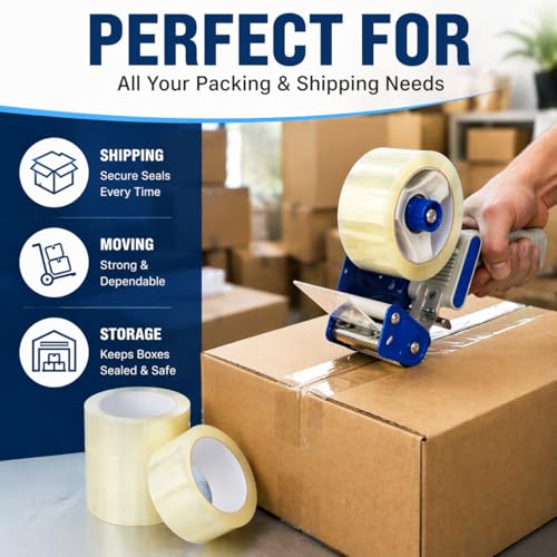 Packing Tape, Clear, 1.8 Inch x 55 Yards, Heavy Duty, Strong Adhesive, for Shipping, Storage, and Moving Box Sealing, 6-36 Rolls (30 Pack)