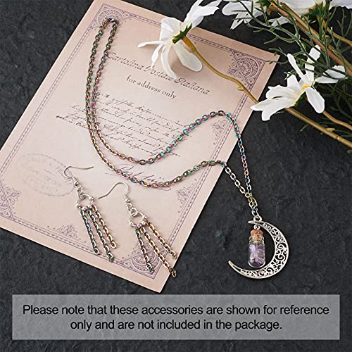 Craftdady 16.4 Feet Stainless Steel Cable Chain Link Multi-Color Unwelded Flat Oval Cross Chain 4x3mm with Spool for Jewelry Pendant Necklace Bracelet Making - color: Multi-Color, 5 Meters, 4x3mm