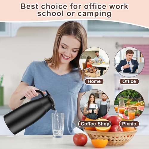 Norme 2 Pcs Thermal Coffee Carafe Creamer, Black, 51 oz - color: Black, size: 51 oz