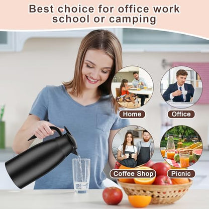 Norme 2 Pcs Thermal Coffee Carafe Creamer, Black, 51 oz - color: Black, size: 51 oz