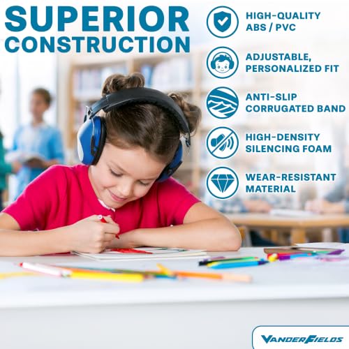 Kids Noise Canceling Headphones - 31 dB (2K Hz) - Ear Protection Earmuffs - color: Marine Blue