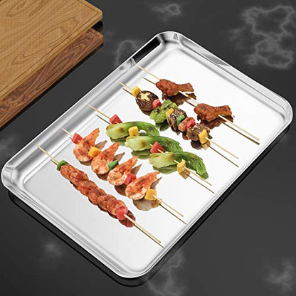 Baking Sheets Set of 2, Bastwe 20 inch Stainless Steel Bakeware Baking Pans, Healthy & Nontoxic & Rustproof & Easy Clean & Dishwasher Safe - size: 20 inch
