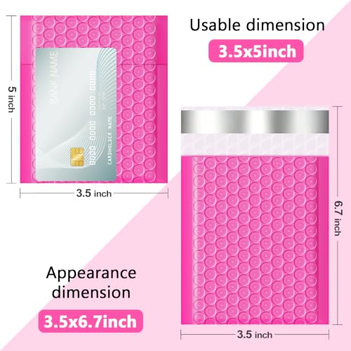 Bubble Mailers 52 Pack 3.5x5inch Rose Poly Mailers Self-Seal Padded Envelopes Waterproof Bubble Opaque Padded Mailers Shipping Bags for Businesses to Pack and Mail Jewelry Cosmetics - size: 3.5x5-52pack
