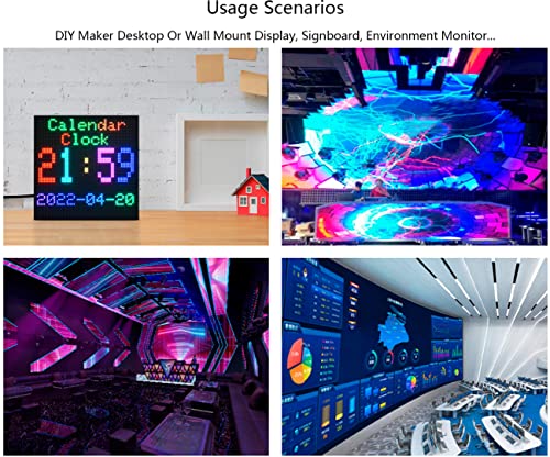 waveshare RGB Full Color LED Matrix Panel 64x64, 4096 RGB LEDs, 2mm Pitch, Adjustable Brightness, Display Text, Colorful Image, Animation,Compatible with Raspberry Pi/Raspberry Pi Pico / ESP32 - color: 64x64-2 M M Pitch