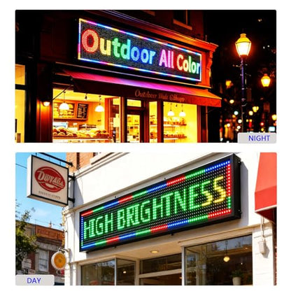 HS Led sign Outdoor Digital Programmable Open Neon Scrolling P10 77''x14''
