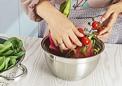 Stainless Steel Mixing Bowl for Baking Cooking and Food Storage Metal Kitchen Aid Mixing Bowls 5 Quart - size: 26CM