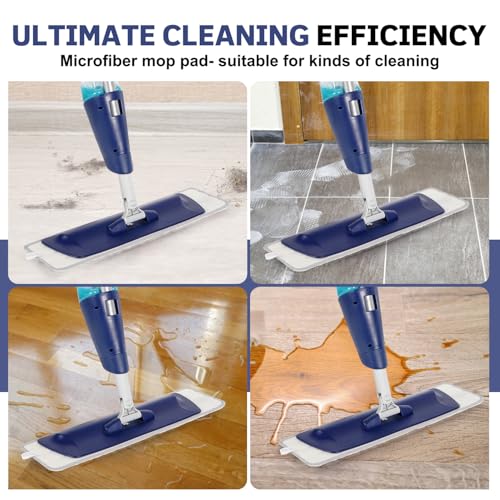 AmaVins 3 Pack Microfiber Cleaning Pads, Reusable Microfiber Mop Pads for 18 Inch Mop, Hardwood Floor Replacement Cleaning Mop Pads, Machine Washes - color: 3 Pack White-grey Bristles