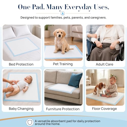 Absorbent Pads, Home Protection Pee Pads, 22 x 22 Inches, 300 Count - size: 300 Count