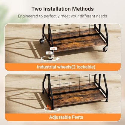 ELYKEN Foldable Grid Wall Panels, 5.7 x 2 FT Movable Gridwall Display Rack - color: Rustic Brown, size: 2'w-1 pack