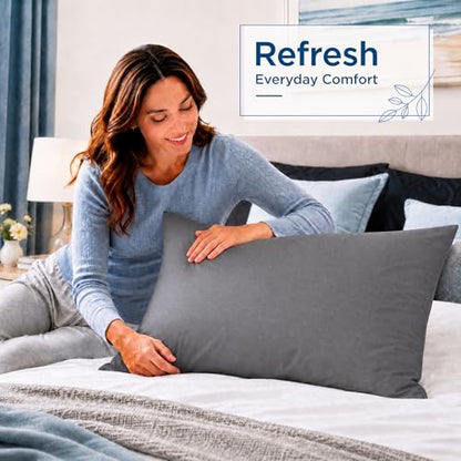 ZPECC Bulk Grey Pillow Cases Standard Size 24 Pack with Envelope Closure - color: Gray, size: Standard