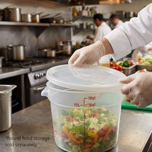 TrueCraftware- Translucent Round Container Lid fits 12, 18 and 22 Qt. Round Polypropylene Food Storage Container 1 Piece for Space Saving Food Storage Container Meal Prep Containers Reusable - color: Lid - Fits 12&18 & 22qt