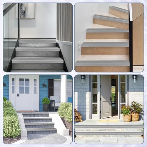Stair Edge Trim Self Adhesive Rubber Stair Nosing Edge Protector - color: Gray, size: 4 In X 3.3 Ft