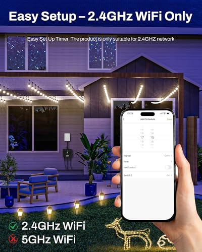 HBN Outdoor Smart Plug, WiFi Smart Outlet Plug with 3 Independently Outlets - style: 3 Outlets-1PC