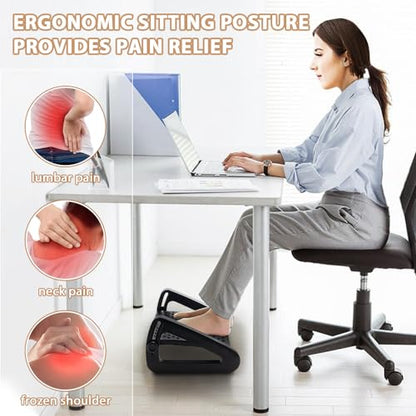 CasaZenith Foot Rest, Six Heights Adjustable Foot Rest Under Desk at Work - color: Black