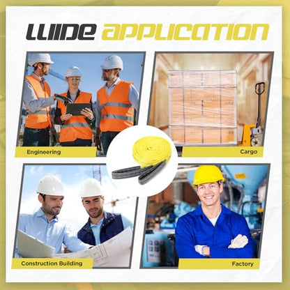 4 Pcs Lift Sling Straps, Yellow, 1'' X 10',5600lb - color: Yellow, size: 1'' X 10',5600lb