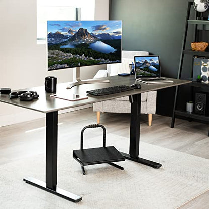 VIVO Black Ergonomic Height Adjustable Foot Rest Platform, STAND-FT01 - color: Black