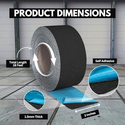 DuraMark RPT-750 Reflective Pavement Marking Tape, Black, 3 in x 18 ft - color: Black, size: 3 Inch x 18 Ft