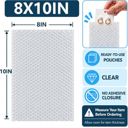 100PCS 8x10"Clear Bubble Pouches Wrap,Double Wall Cushioned Wrap,Shockproof - size: 8X10''-100PCS