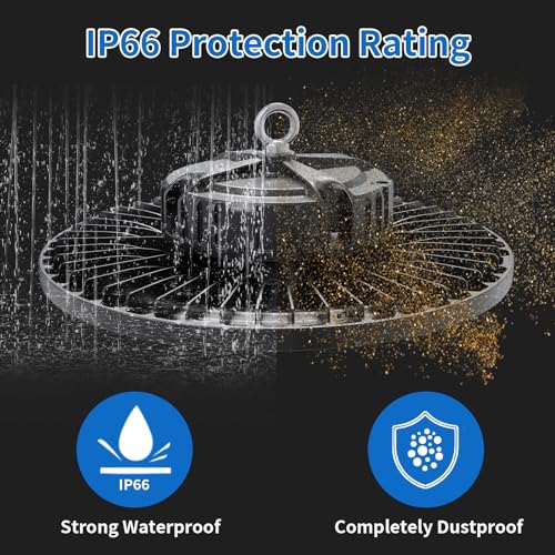 150W UFO High Bay LED Shop Lights, 6 Pack, 21000 LM, 5000K, AC110-277V