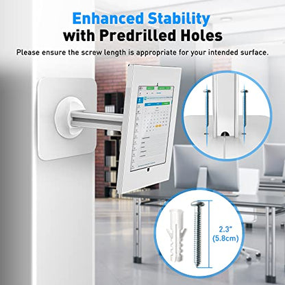 AboveTEK Anti-Theft iPad Kiosk Stand – POS iPad Security Stand & Locking Tablet Holder – Heavy Duty Base, 360° Swivel, 75° Tilt Bracket – Perfect for Retail Business (White) - color: White