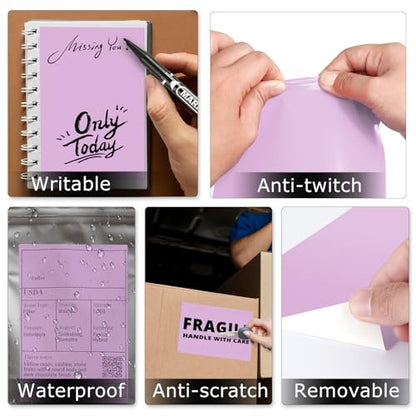Purple Thermal Labels 4 × 6 Inch Waterproof Vinyl Stickers 250 PCS - color: Purple