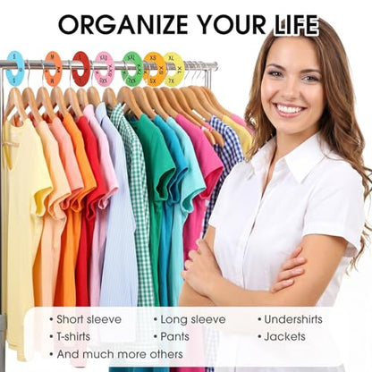 EBOOT 40 Pcs Clothing Size Dividers Closet Size Divider Hanger, Pastel - color: Pastel