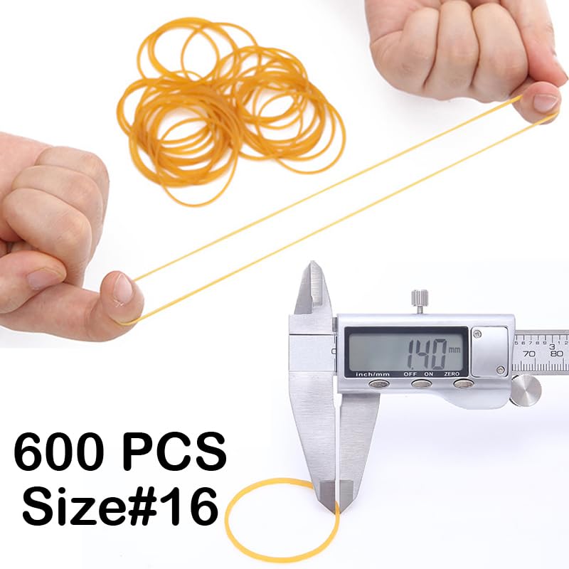 Rubber Bands Size16 Elastic Small Rubber Band #16 yellow 600Pcs Heavy Duty - color: Yellow