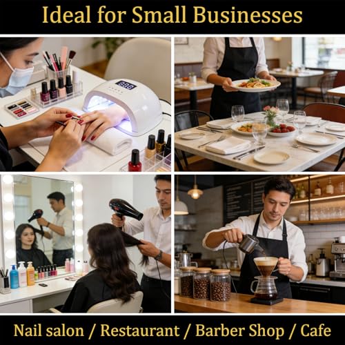 Walnut NFC Business Sign with 3 QR Codes – Tap & Scan to Connect, Compatible with Google Review, Instagram, Facebook Follow, No App, No Monthly Fee, Editable Links, Desk Display for Small Business