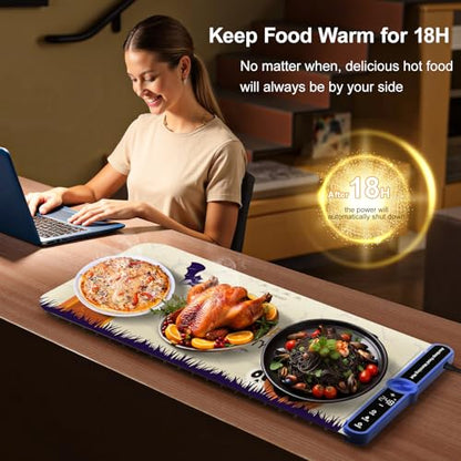 Extra Large Warming Mat for Food 40”X15” Silicone Portable Halloween Style - size: Halloween Pattern-XXL