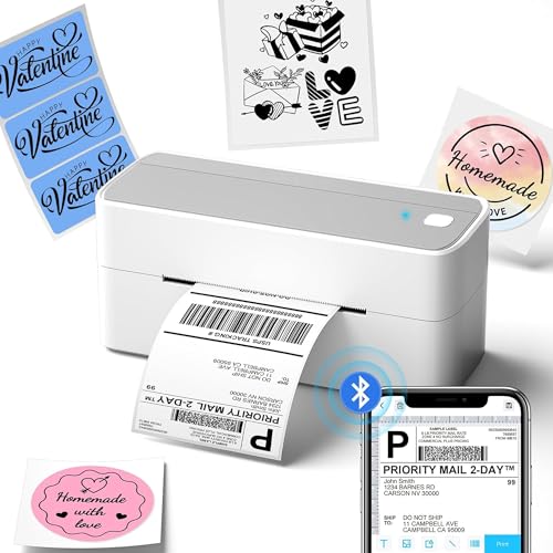 Phomemo Bluetooth Thermal Label Printer, 241BT Label Printer & 20Pcs Labels - color: Sliver