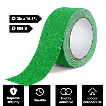 Reniteco 2" x16.5Ft Anti Slip Tape Green Heavy Duty Grip 1PC - color: 11-Green, size: 2in x 16.5Ft