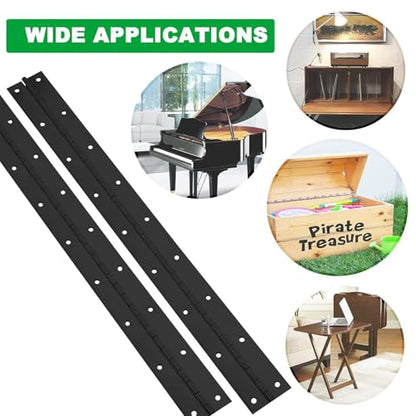 2Pack 20” Heavy Duty Piano Hinge Stainless Black Continuous & Piano Hinges - size: 20INCH