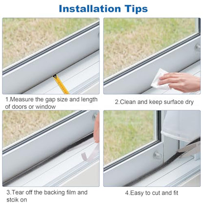 33 Ft Weather Stripping for Windows Doors 0.35" Wide x 0.35" Thick - size: 0.35'' Wide X 0.35'' Thick