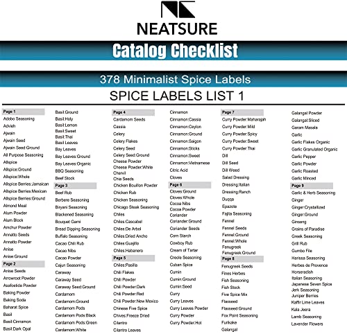 Neatsure 400 Minimalist Spice Labels, Preprinted Stickers Booklet, Black Text on White Waterproof Matte Backing, Herb Seasoning Spice Jars Rack Organization System - style: Spice Labels