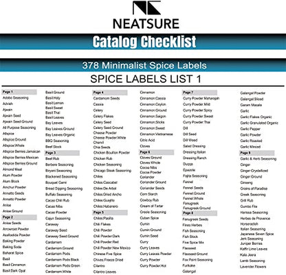Neatsure 400 Minimalist Spice Labels, Preprinted Stickers Booklet, Black Text on White Waterproof Matte Backing, Herb Seasoning Spice Jars Rack Organization System - style: Spice Labels