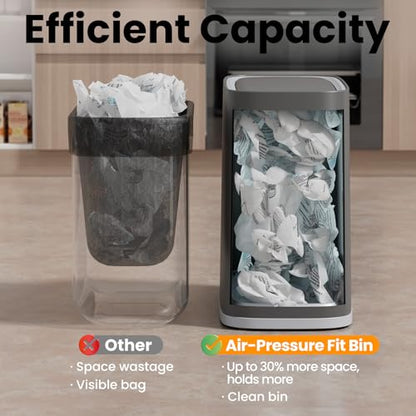 Small Bathroom Trash Can with Lid and Wheels, 8L / 2.1 Gal, Plastic, Gray - color: Grey, size: 8L/2.1Gal